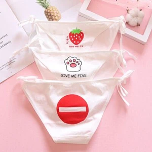 Lace Up Panties - Funny Hollow Out Seamless Brief Cotton Lingerie Underwear 1PC - Picture 1 of 27