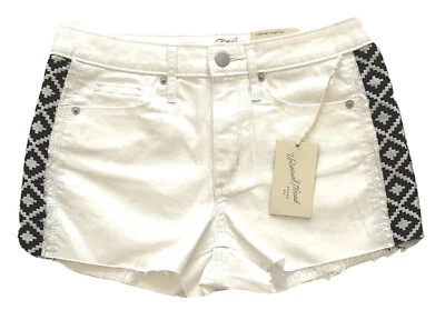 Pantalones Cortos Para Mujer Tiro Alto Blanco Negro Corte Universal Hilo Talla 4 NUEVO Foto 1 de 4