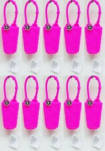 10 Bath & Body Works PINK WEAVE FLOWER Pocketbac Holder Hand Gel Sanitizer Case - Picture 1 of 6