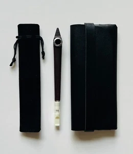 Wooden Medwakh Handmade Pipe W/Leather Black Case + Black Velet Bag /CLASSIC(A) - Picture 1 of 10
