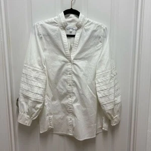 Chico's Poplin Chain Detail White Tunic - Picture 1 of 8