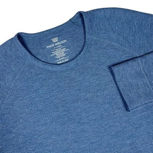 Mack Weldon Shirt Mens XL Waffle Knit Warmknit Wool Blue Golf Hiking Thermal - Picture 1 of 12
