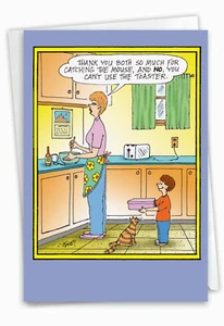 Funny Birthday Mother Greeting Card with Envelope - Mom Mouse and Microwave - Picture 1 of 6