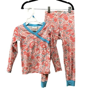 Hanna Andersson Pajama Set Girls 5T 110 cm Bird Print Pink Long Sleeve - Picture 1 of 5