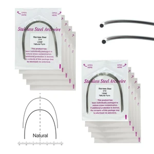 100 Stück Kieferorthopädischer Bogendraht Dental Edelstahldrähte Natur Rund 014 016 - Bild 1 von 10