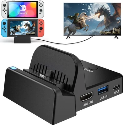 VIXLW VIXLM TV-Dockingstation für Nintendo Switch/OLED, tragbare