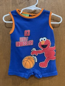 Vintage Sesame Street 3/6 Month Elmo Little Dribbler Romper - Picture 1 of 4