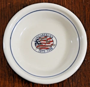 Longaberger Pottery Collector's Club 25th Anniversary 1973-1998 mini pie plate - Picture 1 of 5