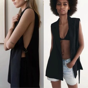 Zara Black Open Side Vest Size Small - Picture 1 of 10