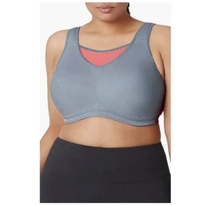 Glamorise Damen No-Bounce Camisole Elite Sport-BH in Grau/Koralle 34D UVP 54 $ - Bild 1 von 5
