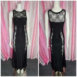 Kimcine Black Lace Maxi Cocktail Dress Size Large - Picture 1 of 9