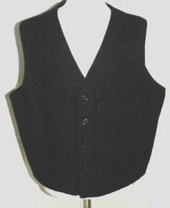 MEN'S FILSON 100% VIRGIN WOOL MACKINAW CHARCOAL BUTTON VEST 50L USA MADE - Picture 1 of 4