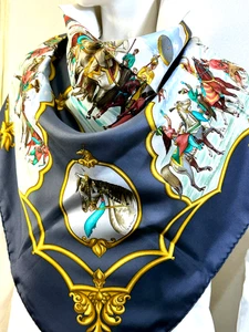 NEW! HERMES Les Chevaux Des Moghols Carre 90 Ailk Scarf J de Fougerolle #y5089 - Picture 1 of 12