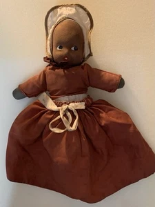 ANTIQUE Folk ART Cloth TOPSY Turvy RAG Doll BLACK & White PRIMITIVE - Picture 1 of 6