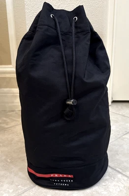 Bolso Bandolera Prada Negro Logo Grande Luna Rossa Extreme Cordón 21x14x10 Foto 1 de 4