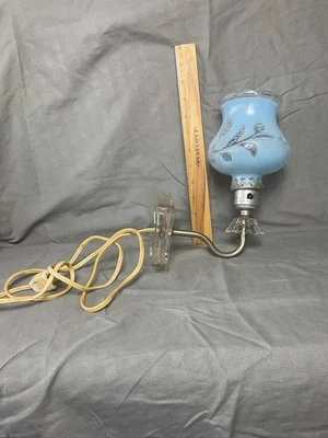 Aplique/lámpara de pared vintage de vidrio azul huracán Foto 1 de 4