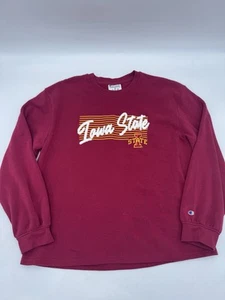 Champion Sweater Womens XL Iowa State Red NCAA College University Crew Neck LN - Picture 1 of 7
