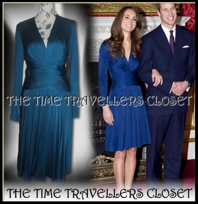 Abito di fidanzamento ISSA LONDON vintage in seta color verde acqua con cravatta UK10 US6 EU38 ASO ROYAL - Immagine 1 di 4