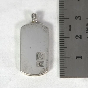 David Yurman Sterling Silver Dog Tag Pendant - Picture 1 of 9