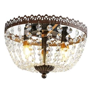  Lámpara de techo de montaje empotrado de cristal, araña K9 Imperio Francés de 3 luces  - Imagen 1 de 7