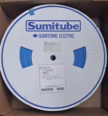 Tubo termorretráctil (200 pies), 1/2", 6260525S06P, Sumitomo, relación de contracción 2:1, azul Foto 1 de 4