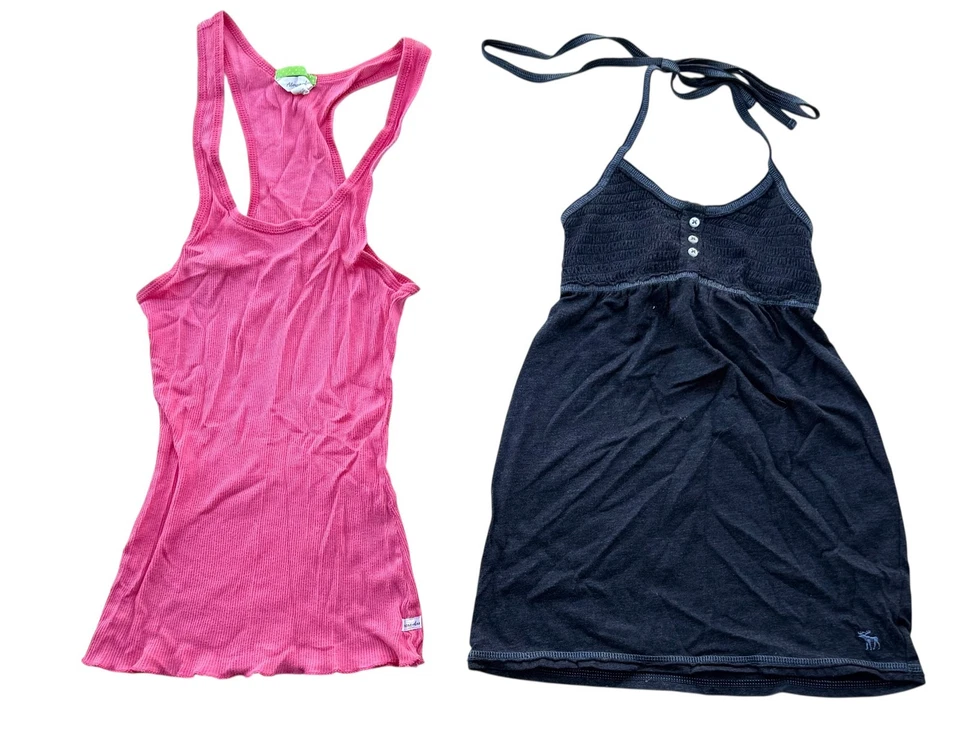 Abercrombie Kids Tank Tops Lot of 2 Children's Size M Cotton Blend Blue Pink - Image 1 of 4