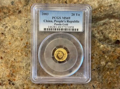 2003 1/20 oz 20 Yuan China Gold Panda Coin MS 69 - Image 1 of 2