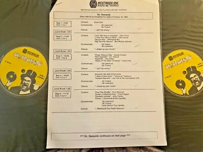 RADIO SHOW 10/16/89 DR DEMENTO: JOHN PRINE, RICHARD BELZER INTERVIEW,FRANK ZAPPA - Image 1 of 2