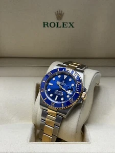 Rolex Submariner Bluesy BRAND NEW FULL SET BOX AND PAPERS Yellow Gold 126613LB - Picture 1 of 6
