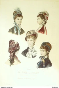 Gravure La Mode illustrée 1878 n°40 (maison Aubert) - Foto 1 di 1