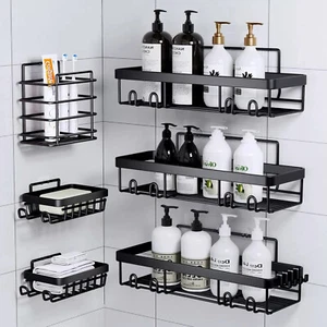 5 Pack/Set Shower Caddy Adhesive Shower Organizer for Bathroom Storage & Kitchen - Picture 1 of 16