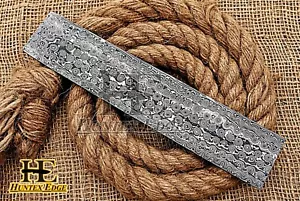 HUNTEX Forged Damascus Steel 254 mm Rain Drop Pattern Blank Billet Knife Making - Picture 1 of 7