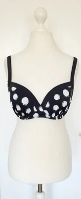 Bikini Oberteil Gina Benotti schwarz weiß Punkte Größe M L 80 C neu - Bild 1 von 4