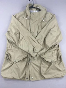 Chaqueta Nautica De Colección Para Hombre S/P Marrón Azul Blanco Bolsillos a Snap Botones Con Capucha Años 90 - Imagen 1 de 12