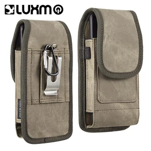 Universal Brown Fabric Vertical Wallet Belt Clip Pouch Pocket Holster 5.5 Case - Picture 1 of 7