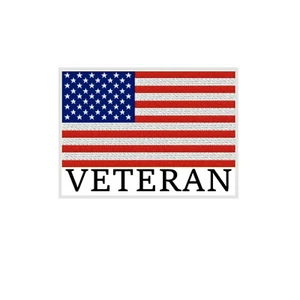 AMERICAN FLAG EMBROIDERED PATCH iron-on WHITE BORDER US UNITED STATES SHOULDER - Picture 1 of 9