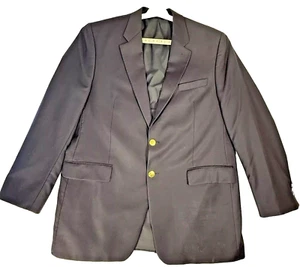 Lauren Ralph Lauren Blazer Mens 46L Navy Gold Buttons Wool Sport Coat Career Ivy - Picture 1 of 16