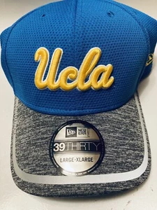Mens New Era Heather Gray Blue Gold UCLA Bruins Train 39THIRTY Flex Hat L/XL - Picture 1 of 6