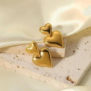 ๐ฅ Heart Earrings 18K Gold Plated ๐ฅ - Picture 1 of 4
