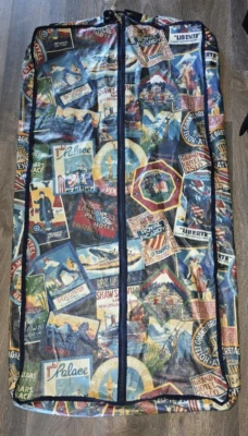 Bag Vintage Travel Garment Coated Canvas Luxury Stamps Blue Monogrammed - Image 1 of 4