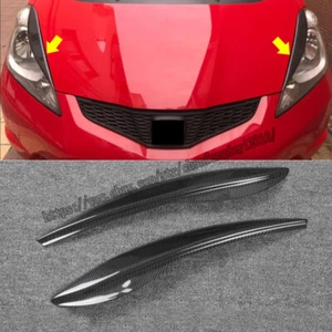 For Honda Fit Jazz 2009-2013 Carbon Fiber Eyelid Eyebrows Headlight Molding Trim - Bild 1 von 5