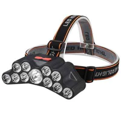Lámpara Frontal Recargable USB Linterna Modo Luz Con 11 LED Sport - Imagen 1 de 4