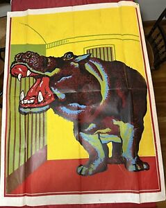 Original 55x43 Hippopotamus Hippo Animal Circus Poster