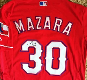 Nomar Mazara Signed Autograph Texas Rangers Jersey MLB Rare PROOF - Picture 1 of 4
