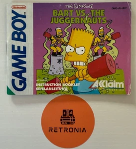 Bart Vs The Juggernauts Nintendo Game Boy Instruction Manual UK Version - Picture 1 of 3