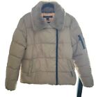 French Connection Faux Fur Puffer Coat Women  X Large Champagne Tan No Hood