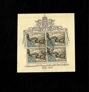 Vatikan 1952 Hundertjahrfeier der ersten Briefmarke des Kirchenstaates Zettel - Bild 1 von 4