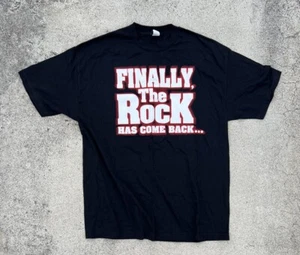 The Rock Wrestling WWE Tshirt Finally The Rock Has Come Back Size XL 2001 - Picture 1 of 5