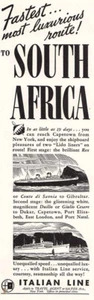 1937 Italian Line: South Africa Vintage Print Ad - Picture 1 of 1