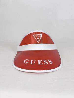 Sombrero visera de plástico rojo transparente marca GUESS de colección RARO Foto 1 de 4